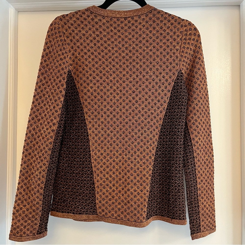 Rag & Bone - Amanda Metallic Crewneck Sweater - copper/brown/black - size M - Picture 3 of 9